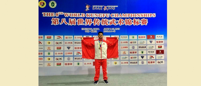 Deportista villarrealino obtiene en China medallas para el Perú en campeonato mundial de kung fu